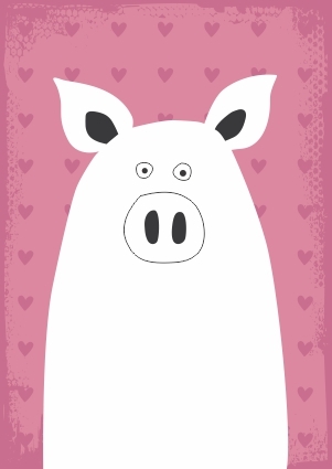 cute and modern pig vector illustration art